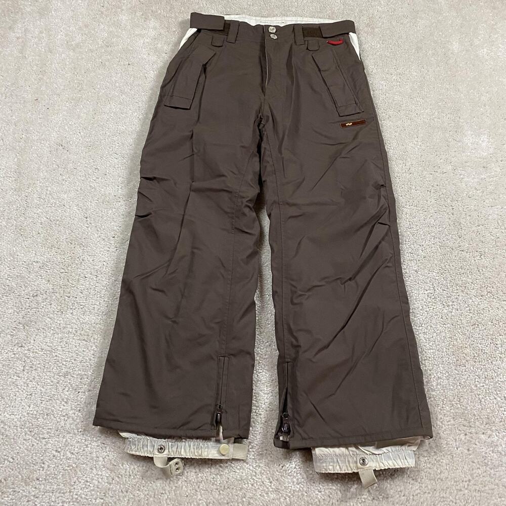 Foursquare Snowboard Pants Boys Medium Brown Insulated 3K Nylon Ski Snowboard